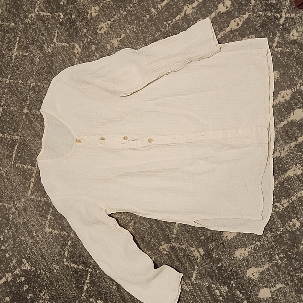 Vintage FLAX waffle knit linen tunic sz Small